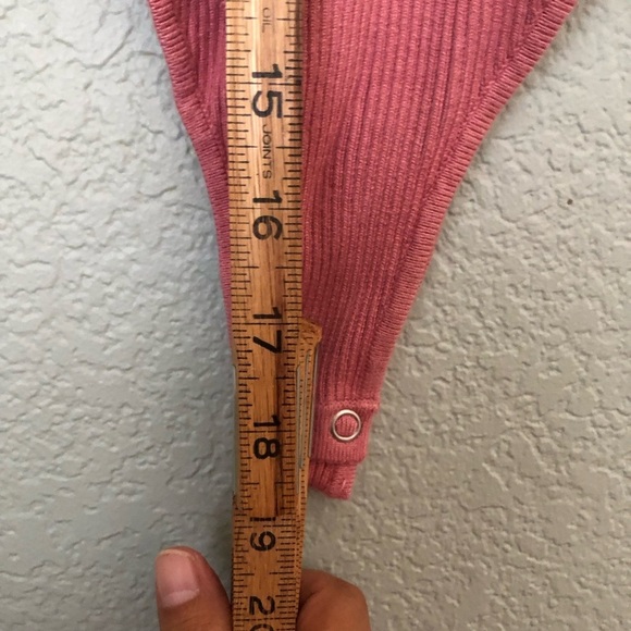FOREVER 21 Blush Pink Ribbed Body Suit Size xs? Cotton - Picture 5 of 7